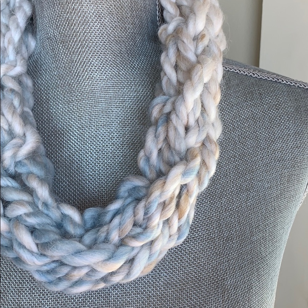 Sand Handmade Arm Knit Infinity Scarf
